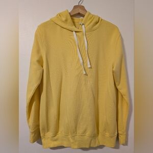 Yellow Hoodie with White Drawstrings